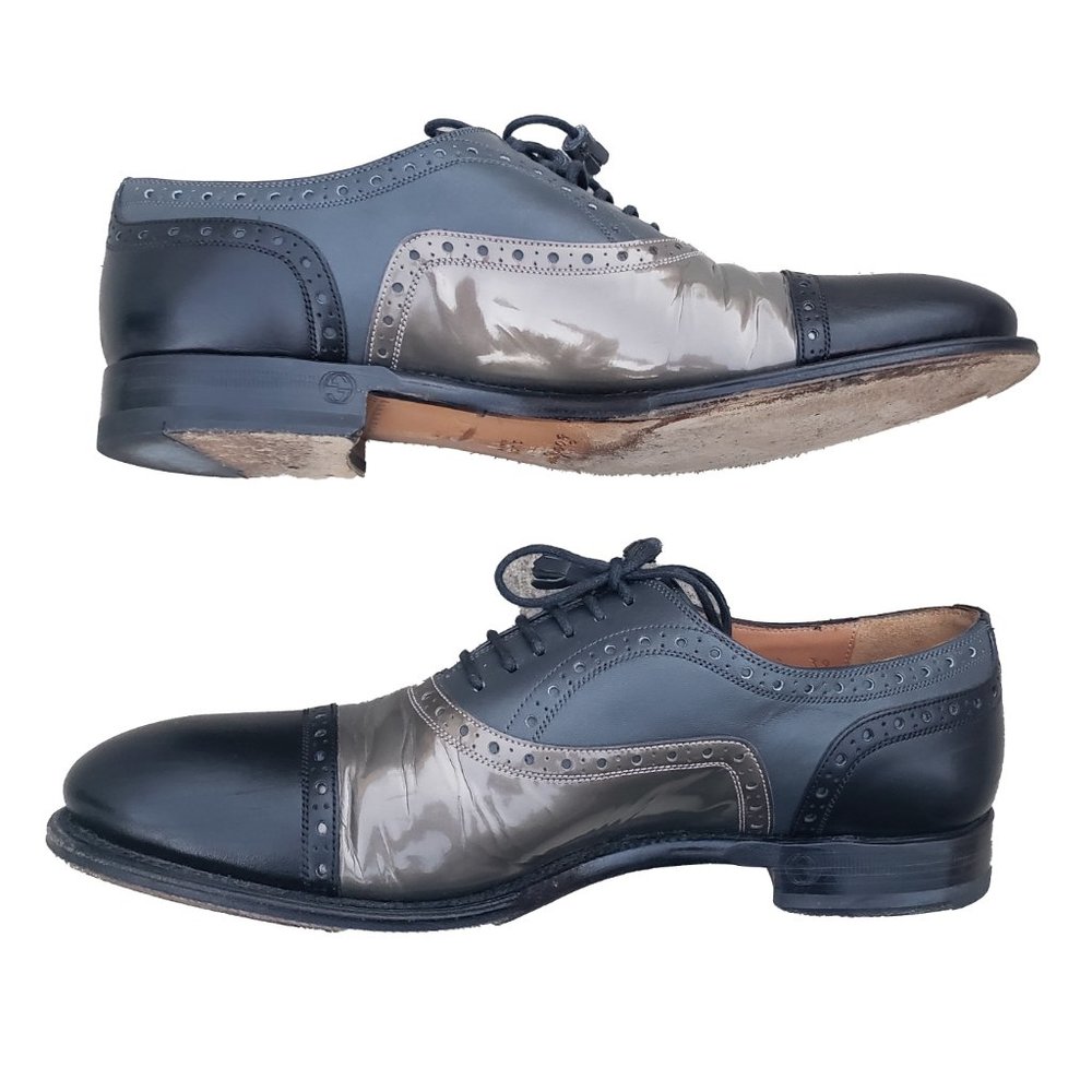 Gucci Oxfords Multi Color Leather Brogue Goodyear Lace Up 39 - Picture 4 of 9
